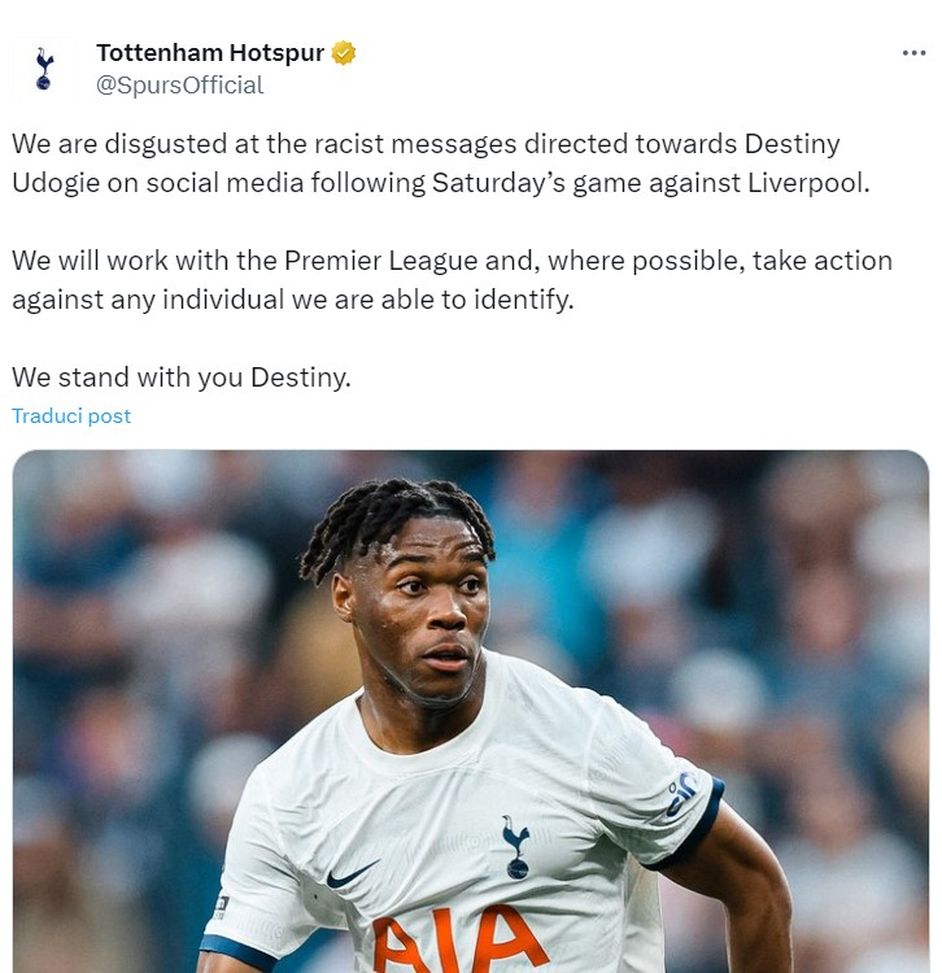 Ex Verona, insulti a Udogie, il Tottenham: “Disgustati, troveremo i colpevoli”- immagine 2