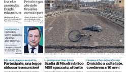 Prima Pagina, Giornale di Sicilia: “Bombardamenti a tappeto. Petrolio e gas alle stelle”