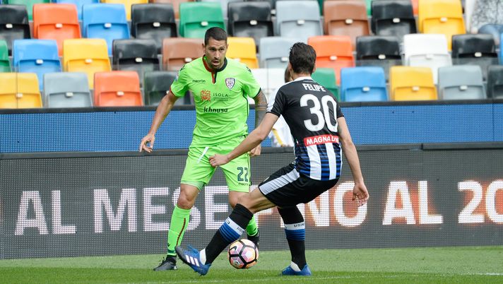 UDINE, ITALY - APRIL 23: Felipe Dal Bello (R) of Udinese Calcio competes with Marco Borriello of Cagliari Calcio during the Serie A match between Udinese Calcio and Cagliari Calcio at Stadio Friuli on April 23, 2017 in Udine, Italy. (Photo by Dino Panato/Getty Images) UDINE, ITALY - APRIL 23: Felipe Dal Bello (R) of Udinese Calcio competes with Marco Borriello of Cagliari Calcio during the Serie A match between Udinese Calcio and Cagliari Calcio at Stadio Friuli on April 23, 2017 in Udine, Italy. (Photo by Dino Panato/Getty Images)