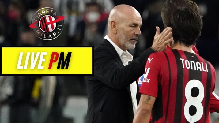 Stefano Pioli e Sandro Tonali in conferenza stampa alla vigilia di Atlético Madrid-Milan di Champions League | AC Milan News | (Getty Images) Live Conferenza AC Milan Pioli Tonali