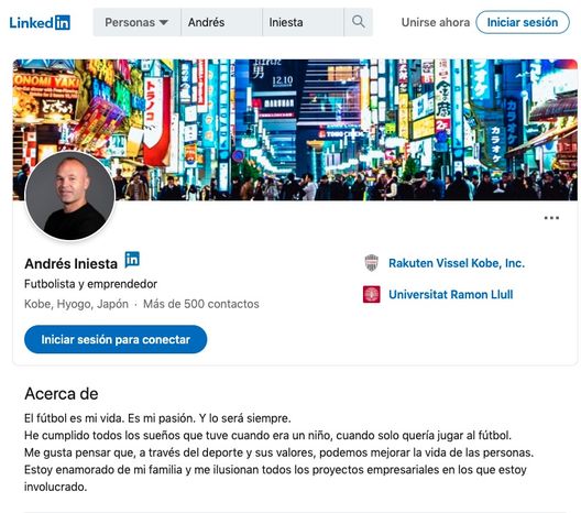 Studi e progetti imprenditoriali: Andres Iniesta “sbarca” su LinkedIn- immagine 2