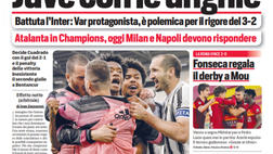 Prima Pagina, Corriere dello Sport: “Juve con le unghie. Fonseca regala il derby a Mou. Miracolo Italiano”