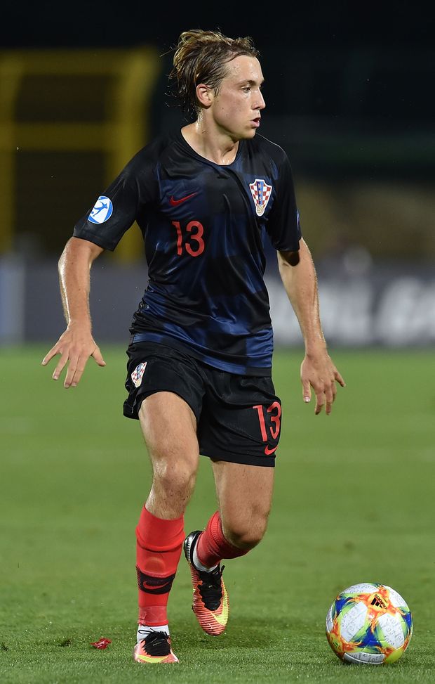 SERRAVALLE, ITALY - JUNE 24: Lovro Majer of Croatia in action during the 2019 UEFA U-21 Group C match between Croatia and England at San Marino Stadium on June 24, 2019 in Serravalle, Italy. (Photo by Giuseppe Bellini/Getty Images) SERRAVALLE, ITALY - JUNE 24: Lovro Majer of Croatia in action during the 2019 UEFA U-21 Group C match between Croatia and England at San Marino Stadium on June 24, 2019 in Serravalle, Italy. (Photo by Giuseppe Bellini/Getty Images)