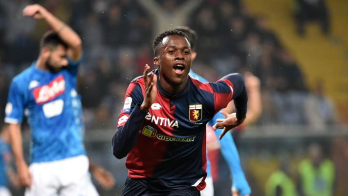 GENOA, GE - NOVEMBER 10: Christian Kouam? of Genoa celebrates after his first gol during the Serie A match between Genoa CFC and SSC Napoli at Stadio Luigi Ferraris on November 10, 2018 in Genoa, Italy. (Photo by Paolo Rattini/Getty Images) Kouamé, il gol che… non incide: voto 6 in pagella per una semplice motivazione - immagine 1