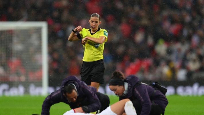 LONDON, ENGLAND - NOVEMBER 09: Referee Stephanie Frappart during the International Friendly between England Women and Germany Women at Wembley Stadium on November 09, 2019 in London, England. (Photo by Catherine Ivill/Getty Images) LONDON, ENGLAND - NOVEMBER 09: Referee Stephanie Frappart during the International Friendly between England Women and Germany Women at Wembley Stadium on November 09, 2019 in London, England. (Photo by Catherine Ivill/Getty Images)