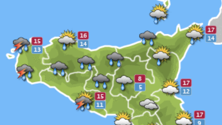 Meteo, Palermo: pioggia costante, le previsioni di domenica 5 dicembre meteo