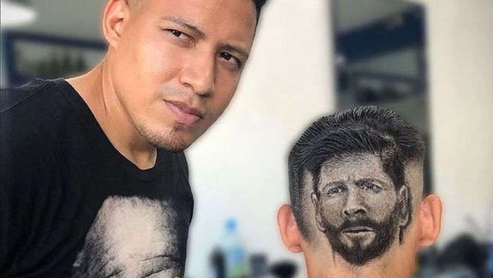 Santo Domingo, il barbiere scolpisce Leo Messi sulla nuca del supertifoso! 