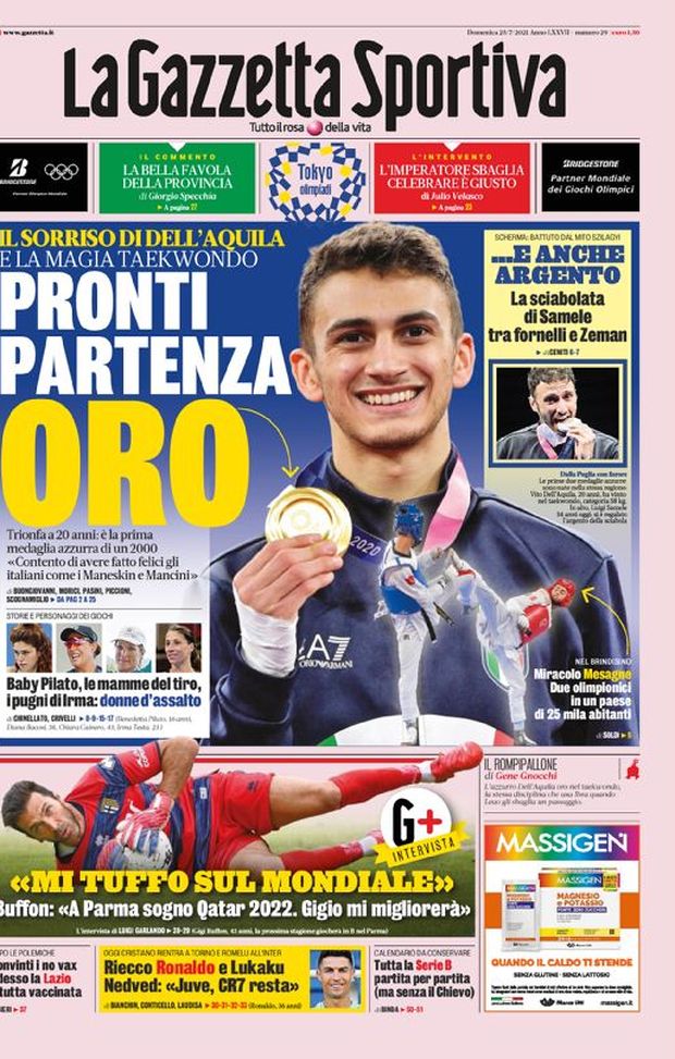 Prima Pagina, La Gazzetta dello Sport: “Buffon: Mi tuffo sul Mondiale”  Prima Pagina, La Gazzetta dello Sport: “Buffon: Mi tuffo sul Mondiale”