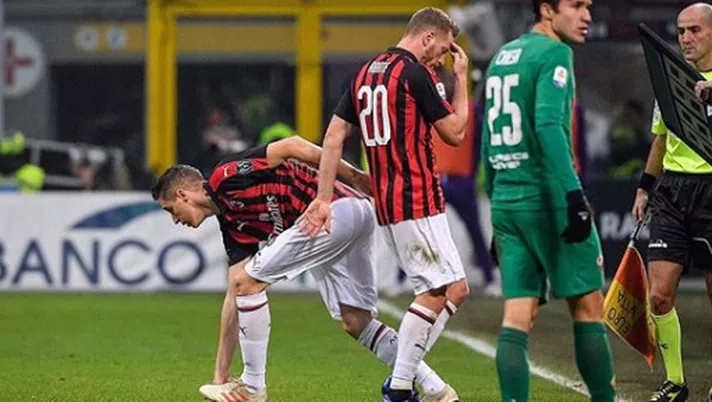 Il ritorno in campo di Andrea Conti in Milan-Fiorentina, foto Instagram Conti