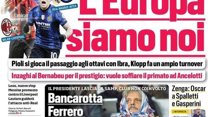 EDICOLA CDS – L’Europa siamo noi: Milan e Inter preparano l’assalto Champions EDICOLA CDS – L’Europa siamo noi: Milan e Inter preparano l’assalto Champions - immagine 1