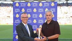 Roma-Atalanta, Mourinho premiato come miglior allenatore del mese di agosto