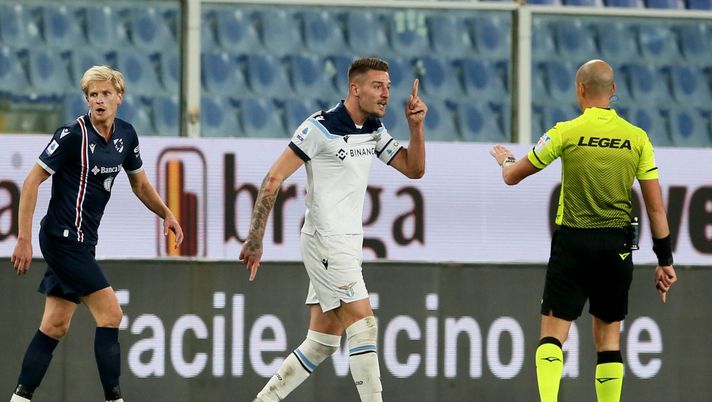 Milinkovic e Fabbri in Sampdoria-Lazio