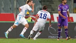 Catania, Maxi Lopez pareggia a Firenze ma esulta in modo strano. Poi lo spiega (video)