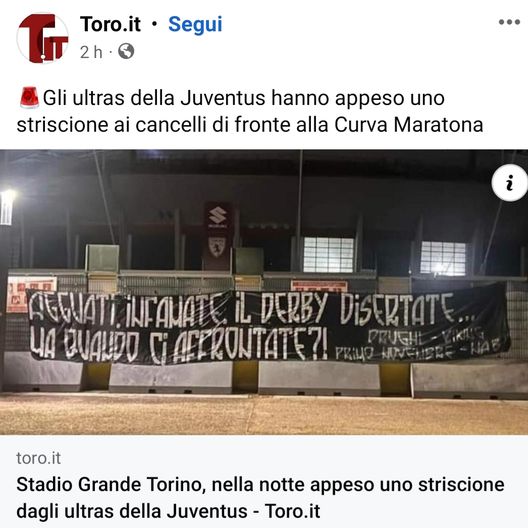 Disertate e ci evitate…notte pre-derby di accuse juventine agli ultras granata- immagine 2