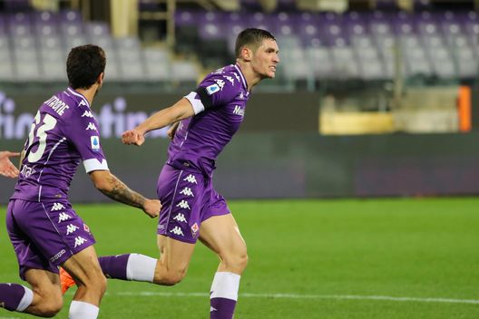  GERMOGLI PH: 7 DICEMBRE 2020 FIRENZE STADIO ARTEMIO FRANCHI SERIE A FIORENTINA VS GENOA NELLA FOTO GOL ESULTANZA MILENKOVIC 