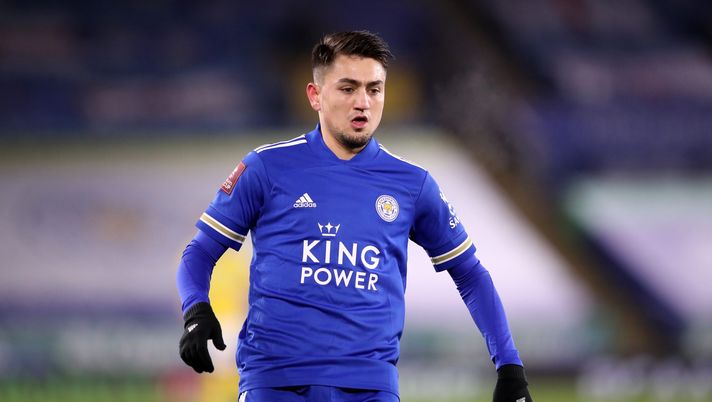 LEICESTER, ENGLAND - FEBRUARY 10: Cengiz Under of Leicester City during The Emirates FA Cup Fifth Round match between Leicester City and Brighton And Hove Albion at The King Power Stadium on February 10, 2021 in Leicester, England. Sporting stadiums around the UK remain under strict restrictions due to the Coronavirus Pandemic as Government social distancing laws prohibit fans inside venues resulting in games being played behind closed doors. (Photo by Alex Pantling/Getty Images) LEICESTER, ENGLAND - FEBRUARY 10: Cengiz Under of Leicester City during The Emirates FA Cup Fifth Round match between Leicester City and Brighton And Hove Albion at The King Power Stadium on February 10, 2021 in Leicester, England. Sporting stadiums around the UK remain under strict restrictions due to the Coronavirus Pandemic as Government social distancing laws prohibit fans inside venues resulting in games being played behind closed doors. (Photo by Alex Pantling/Getty Images)