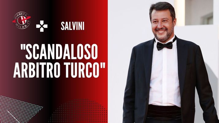 Matteo Salvini, tifoso rossonero, ha contestato l'arbitro Cüneyt Çakir dopo Milan-Atlético Madrid 1-2 della Champions League 2021-2022 | AC Milan News (Getty Images) 