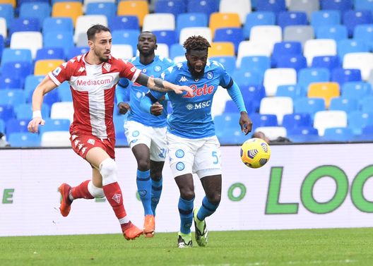 NAPLES, ITALY - JANUARY 17: Tiemoue Bakayoko of Napoli during the Serie A match between SSC Napoli and ACF Fiorentina at Stadio Diego Armando Maradona on January 17, 2021 in Naples, Italy. (Photo by SSC NAPOLI/SSC NAPOLI via Getty Images) NAPLES, ITALY - JANUARY 17: Tiemoue Bakayoko of Napoli during the Serie A match between SSC Napoli and ACF Fiorentina at Stadio Diego Armando Maradona on January 17, 2021 in Naples, Italy. (Photo by SSC NAPOLI/SSC NAPOLI via Getty Images)