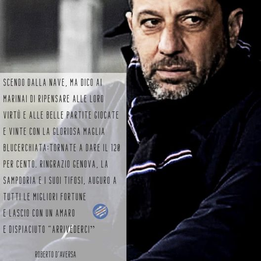 D'Aversa su Sampgazzetta.it Samp. amarezza D’Aversa: “Il derby vinto e i 20 punti dell’andata non sono bastati…”- immagine 2