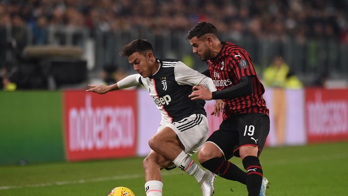 10 novembre 2019, Juventus-Milan 1-0: Theo Hernandez contro Paulo Dybala (credits: GETTY Images) 