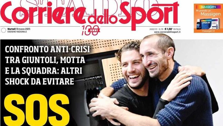 prima pagina corriere dello sport oggi