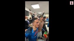 VIDEO Napoli, la festa azzurra negli spogliatoi: “I campioni dell’Italia siamo noi”