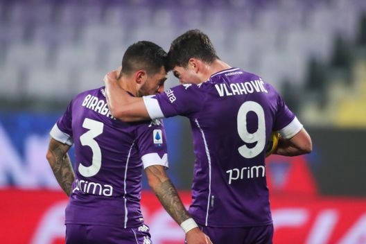  GERMOGLI PH: 16 DICEMBRE 2020 FIRENZE STADIO ARTEMIO FRANCHI SERIE A FIORENTINA VS SASSUOLO NELLA FOTO GOL VLAHOVIC ESULTANZA 