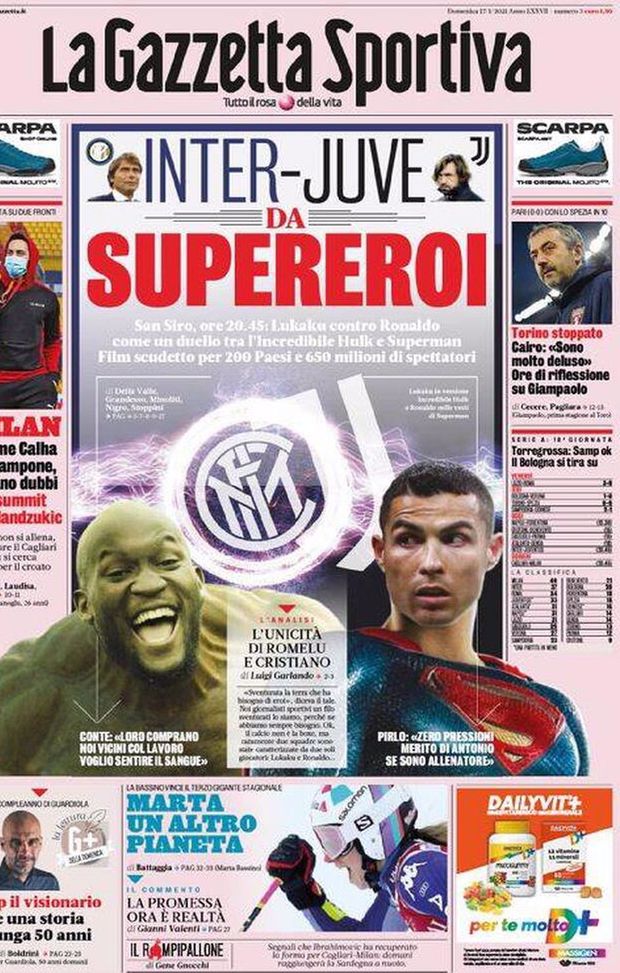 Le prime pagine de La Gazzetta e del Corriere JuveNews.eu