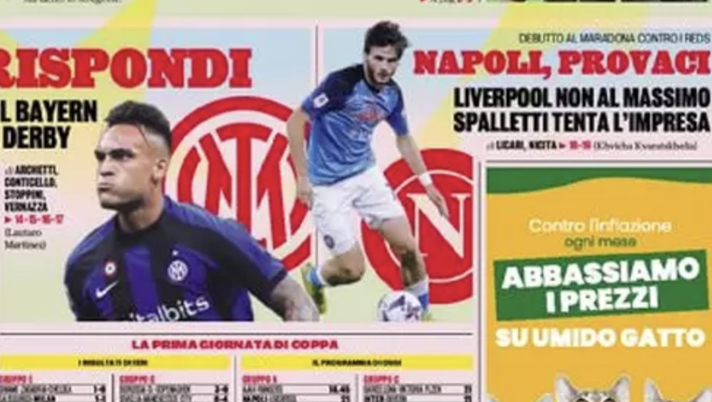 IL NAPOLI SUI MEDIA – Le prime pagine dei giornali di oggi 07 settembre 2022 - immagine 1