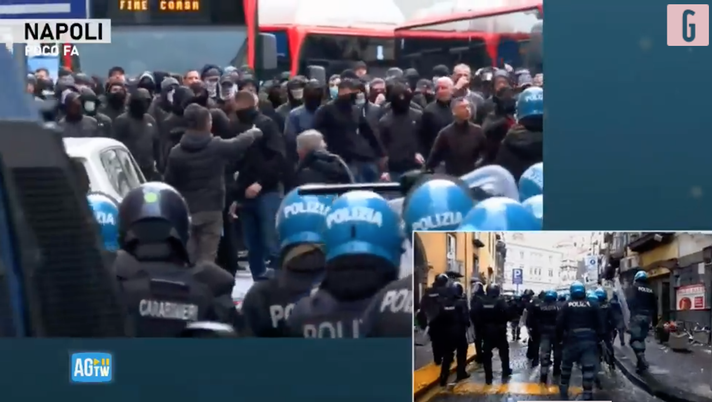 Napoli-Eintracht: guerriglia urbana tra tifosi partenopei, tedeschi e polizia  Napoli