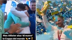 Brighton, una super accoglienza per il campione Mac Allister | VIDEO