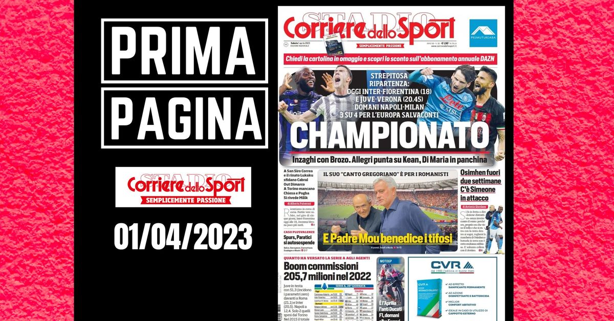 Prima pagina Corriere dello Sport: “Championato”