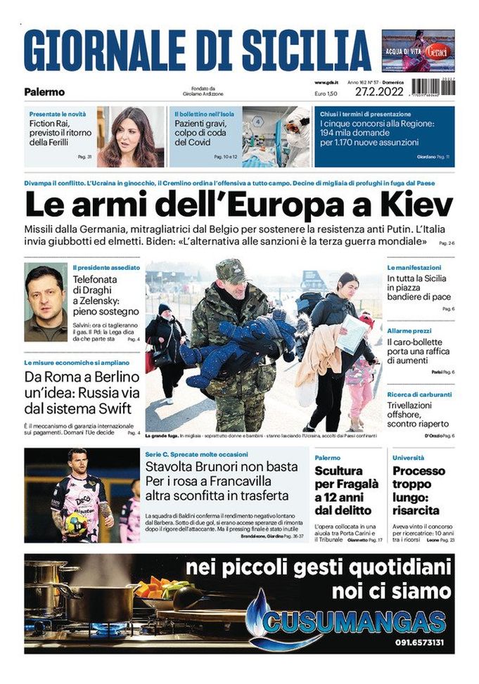 Prima Pagina, Giornale di Sicilia: “Stavolta Brunori non basta” - immagine 1