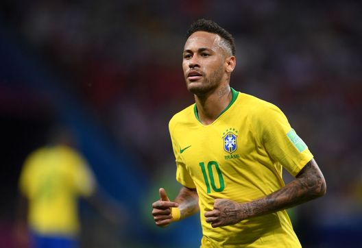KAZAN, RUSSIA - JULY 06: Neymar Jr of Brazil looks on during the 2018 FIFA World Cup Russia Quarter Final match between Brazil and Belgium at Kazan Arena on July 6, 2018 in Kazan, Russia. (Photo by Laurence Griffiths/Getty Images) KAZAN, RUSSIA - JULY 06: Neymar Jr of Brazil looks on during the 2018 FIFA World Cup Russia Quarter Final match between Brazil and Belgium at Kazan Arena on July 6, 2018 in Kazan, Russia. (Photo by Laurence Griffiths/Getty Images)