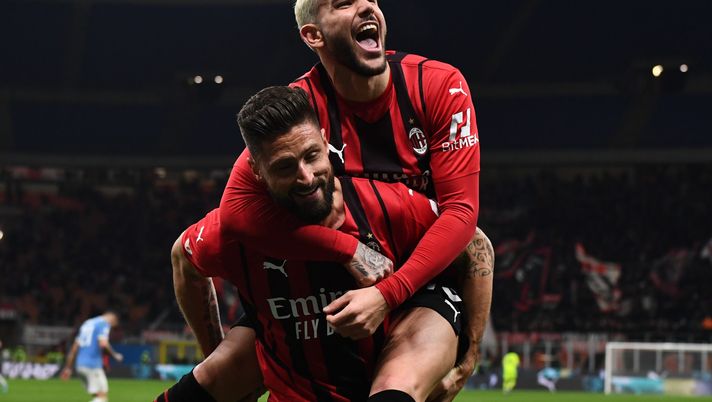 Olivier Giroud Theo Hernandez AC Milan