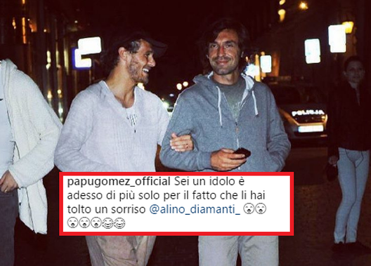 Diamanti, Pirlo e il commento del Papu Gomez Diamanti, Pirlo e il commento del Papu Gomez