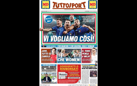 Prima Pagina, Tuttosport: “Vi vogliamo così! La spinta di Palermo…” Prima Pagina