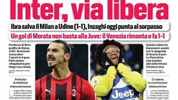 Prima Pagina, Corriere dello Sport: “Inter, via libera. Ibra salva il Milan”