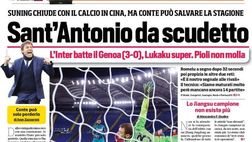 Prima Pagina, Corriere dello Sport: “Sant’Antonio da scudetto. Il Milan fa il colpo, Roma errori e rabbia”