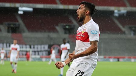 STUTTGART, GERMANY - JUNE 17: Nicolas Gonzalez of VfB Stuttgart celebrates after scoring his team`s fourth goal during the Second Bundesliga match between VfB Stuttgart and SV Sandhausen at Mercedes-Benz Arena on June 17, 2020 in Stuttgart, Germany. (Photo by Christian Kaspar-Bartke/Getty Images) STUTTGART, GERMANY - JUNE 17: Nicolas Gonzalez of VfB Stuttgart celebrates after scoring his team`s fourth goal during the Second Bundesliga match between VfB Stuttgart and SV Sandhausen at Mercedes-Benz Arena on June 17, 2020 in Stuttgart, Germany. (Photo by Christian Kaspar-Bartke/Getty Images)