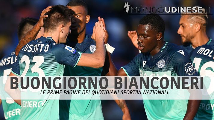 L'Udinese esulta dopo il gol 