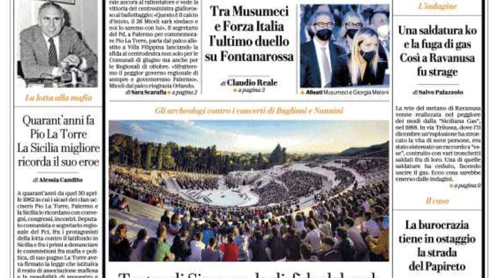 Prima Pagina, La Repubblica-Palermo: “Le trattative di Mirri col colosso City”  prima pagina