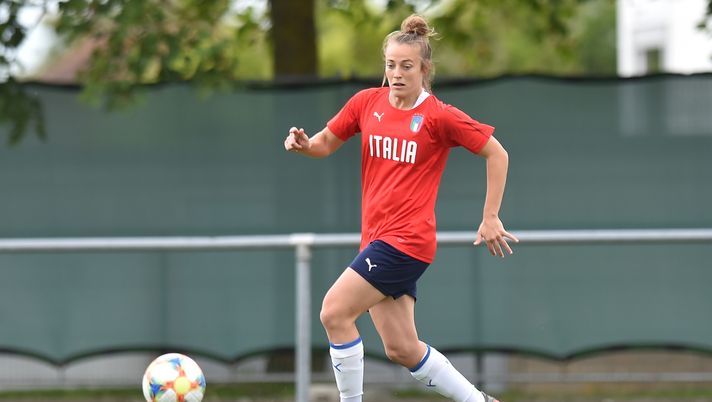 REIMS, FRANCE - JUNE 11: Aurora Galli of Italy Women in action during a training session at Stade Jean Boucton on June 11, 2019 in Witry-les-Reims near Reims, France. (Photo by Tullio M. Puglia/Getty Images) REIMS, FRANCE - JUNE 11: Aurora Galli of Italy Women in action during a training session at Stade Jean Boucton on June 11, 2019 in Witry-les-Reims near Reims, France. (Photo by Tullio M. Puglia/Getty Images)