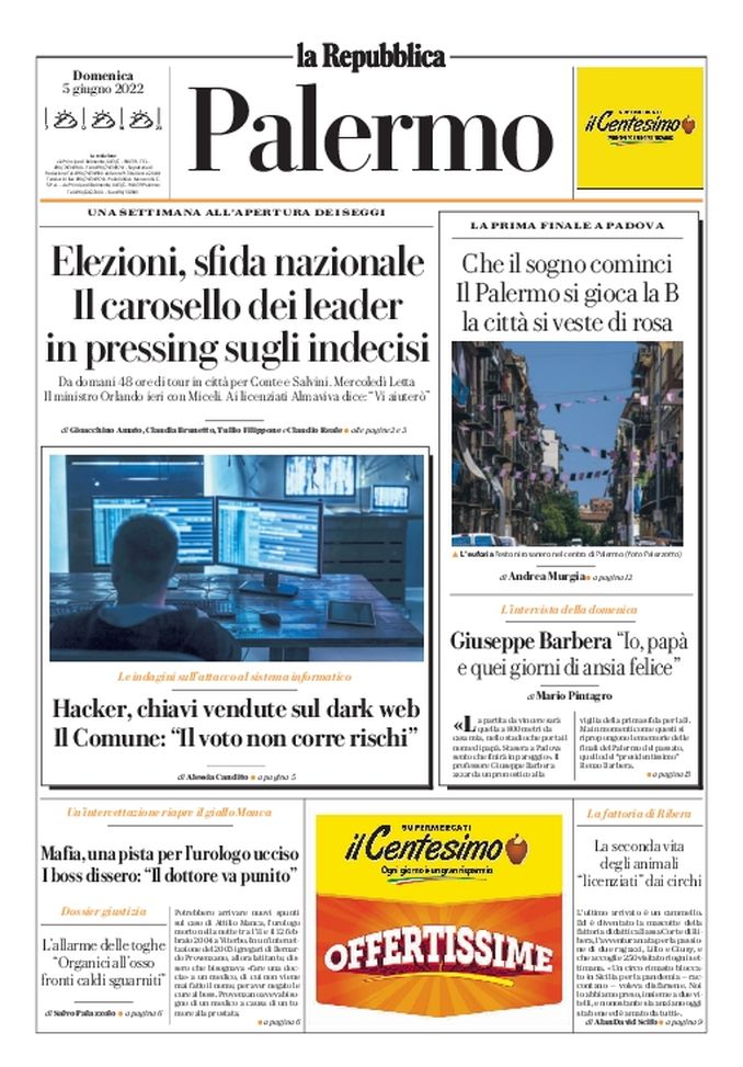 Prima Pagina, La Repubblica: “Che il sogno cominci, il Palermo si gioca la B” - immagine 1