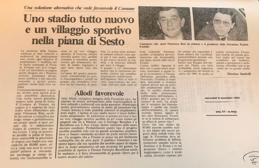 Articolo del 9 novembre 1983 pubblicato su "La città" Articolo del 9 novembre 1983 pubblicato su "La città"