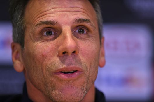 COBHAM, ENGLAND - APRIL 17: Gianfranco Zola, Assistant Manager of Chelsea speaks during a Chelsea Press Conference at Stamford Bridge on April 17, 2019 in Cobham, England. (Photo by Harriet Lander/Getty Images) COBHAM, ENGLAND - APRIL 17: Gianfranco Zola, Assistant Manager of Chelsea speaks during a Chelsea Press Conference at Stamford Bridge on April 17, 2019 in Cobham, England. (Photo by Harriet Lander/Getty Images)