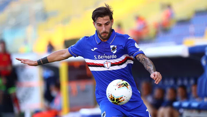 PARMA, ITALY - JULY 19:  Nicola Murru of UC Sampdoria in action during the Serie A match between Parma Calcio and UC Sampdoria at Stadio Ennio Tardini on July 19, 2020 in Parma, Italy.  (Photo by Marco Luzzani/Getty Images)