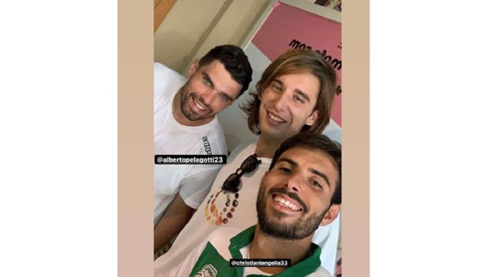 FOTO Palermo-Monopoli, l&#8217;ex Langella ritrova Pelagotti e Peretti: &#8220;Vecchio trio&#8221;