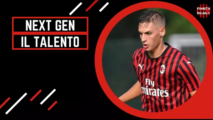 Giacomo Olzer, trequartista Milan Primavera (Grafica PianetaMilan.it)