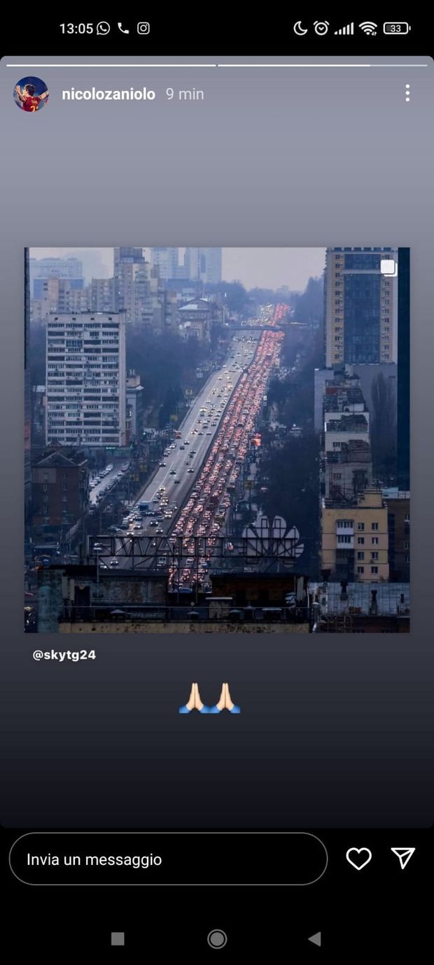 Guerra Ucraina, il messaggio di Zaniolo e Pellegrini su Instagram- immagine 2